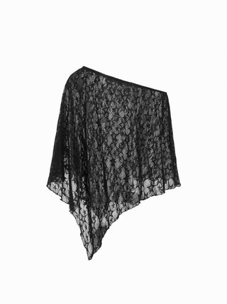 Chiffon Asymmetrical Hem Poncho Top