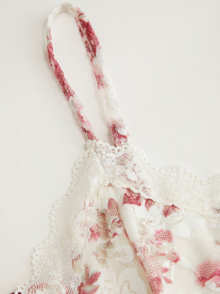 Floral Lace Trim Tie Front Cami Top & Mid Rise Bodycon Maxi Skirt Set