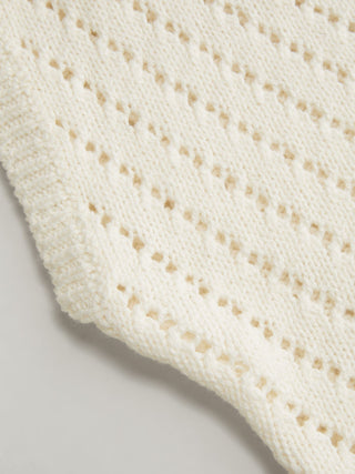 Knit Cotton-blend Pointelle Asymmetrical Neck Oversized Top