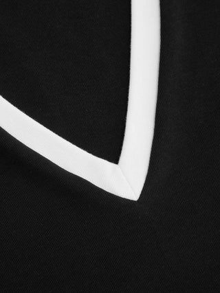 Cotton-blend Colorblock V-neck Tank Top