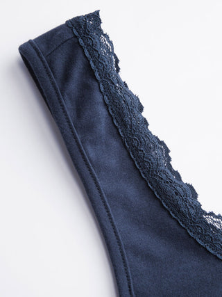 High Stretch Cotton-blend Scoop Neckline Lace Trim Tank Top