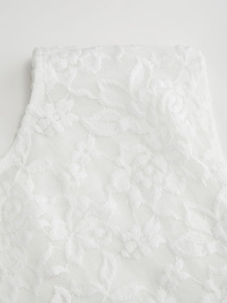 Textured Floral Boat Neck Sleeveless Lace Crop Top