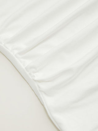 Modal-blend Boat Neck Short Sleeve Cut Out Ruched Top
