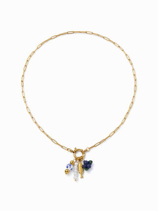 FISH & FAUX PEARL STAINLESS STEEL PENDANT NECKLACE