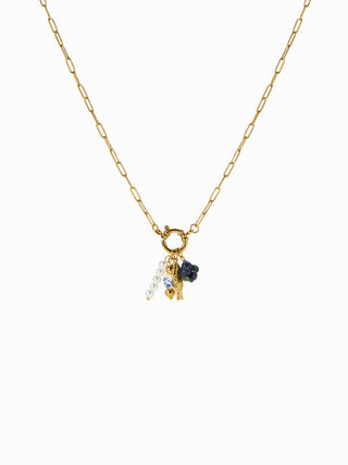 FISH & FAUX PEARL STAINLESS STEEL PENDANT NECKLACE