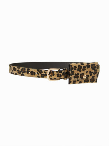 LEOPARD PRINT POCKET BUCKLE BELT For Music Festival/Live House Party/Clubbing