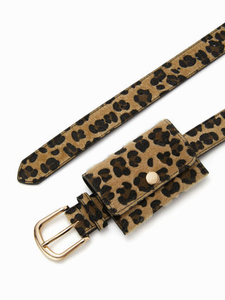 LEOPARD PRINT POCKET BUCKLE BELT For Music Festival/Live House Party/Clubbing