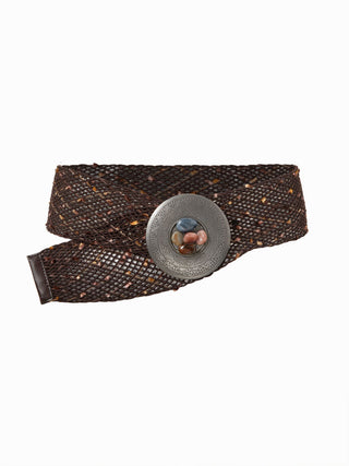 STONE DECOR WOVEN BUCKLE BELT