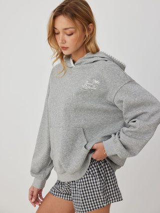 Cotton-blend Terry Slogan Oversized Hoodie