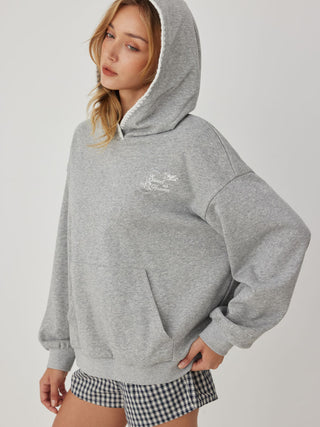Cotton-blend Terry Slogan Oversized Hoodie