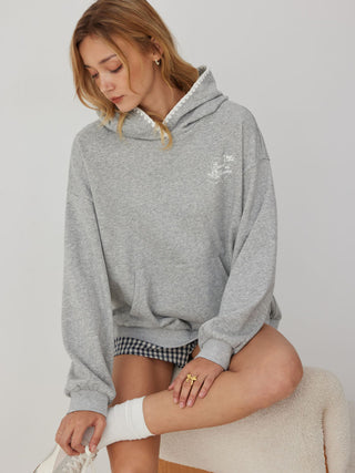 Cotton-blend Terry Slogan Oversized Hoodie