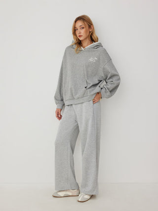 Cotton-blend Terry Slogan Oversized Hoodie