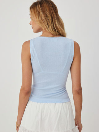 Scoop Neck Lace Trim Bowknot Tank Top