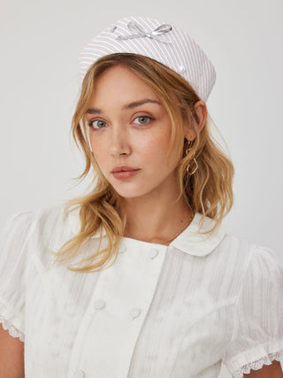 BOWKNOT STRIPED SAILOR HAT