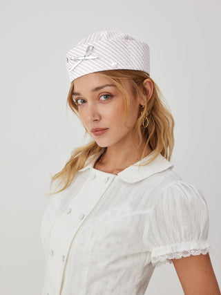 BOWKNOT STRIPED SAILOR HAT