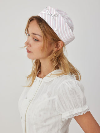 BOWKNOT STRIPED SAILOR HAT
