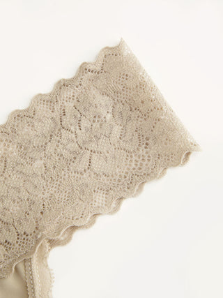 Floral Lace Mid Rise Scalloped Thong