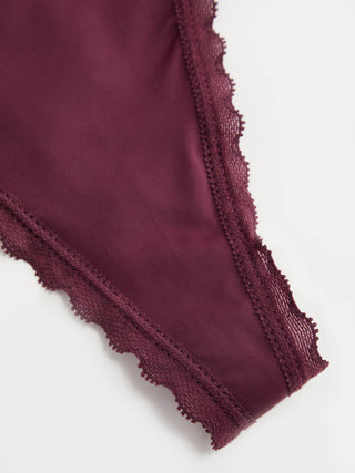Floral Lace Mid Rise Scalloped Thong