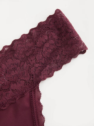 Floral Lace Mid Rise Scalloped Thong