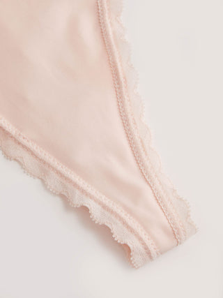 Floral Lace Mid Rise Scalloped Thong