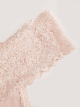 Floral Lace Mid Rise Scalloped Thong
