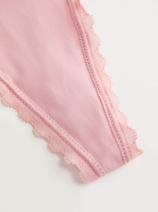 Floral Lace Mid Rise Scalloped Thong
