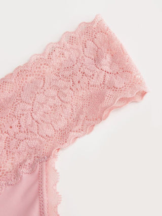 Floral Lace Mid Rise Scalloped Thong
