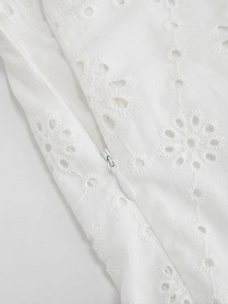 Jacquard Jacquard Floral Broderie Anglaise Textured A-line Mid Rise Maxi Skirt For Daily Casual Date