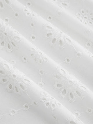 Jacquard Jacquard Floral Broderie Anglaise Textured A-line Mid Rise Maxi Skirt For Daily Casual Date