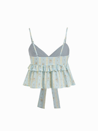 Summer Dress Summer Dresses Euro Summer beachwear swimsuits Woven Cotton-blend Floral Oversized Crop Top & High Rise Wide Leg Loungewear Set For Home Bedroom