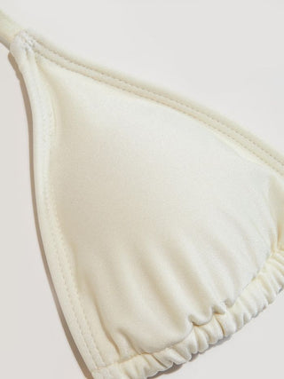 Halter Neckline Triangle Tie Side Bikini Set With Cover Up Set
