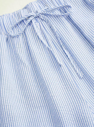 Woven Cotton-blend Boat Neck Wrap Top & Mid Rise Wide Leg Trousers Set For Daily Casual Coffee Shop