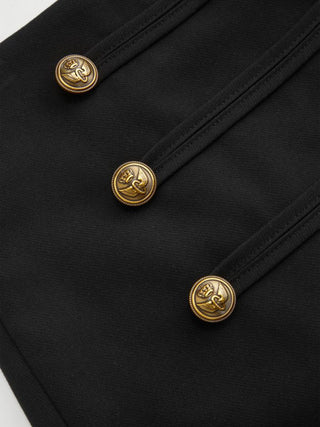 Woven Low Rise Metal Detail A-line Mini Skirt For Daily Casual Work