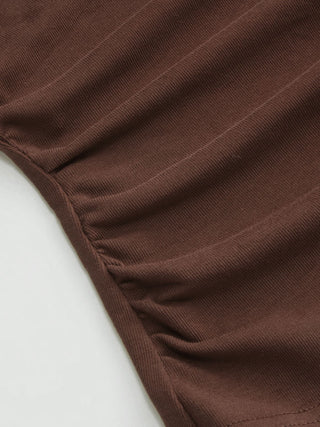 Cotton-blend Ruched Short Sleeve Tee