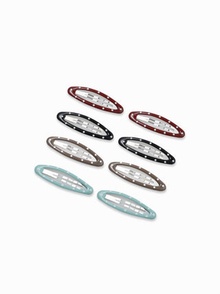 8PCS POLKA DOT HAIR CLIP SET For Picnic