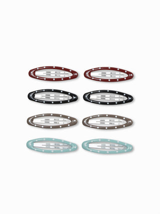8PCS POLKA DOT HAIR CLIP SET For Picnic