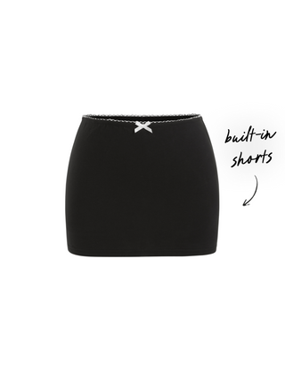 Jersey Cotton-blend Low Rise Bowknot Bodycon Mini Skirt For Daily Casual Date