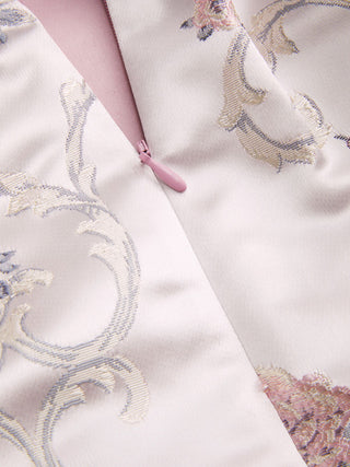 Jacquard Jacquard Floral Bandeau Bowknot Bubble Maxi Dress For Date Wedding