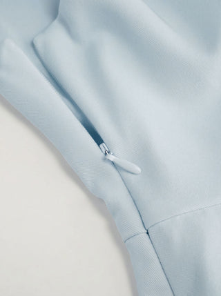 Boat Neck Pleated A-line Mini Dress