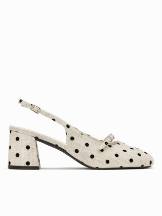 POLKA DOT SLINGBACK CHUNKY HEELS For Daily Casual Date Party/Clubbing
