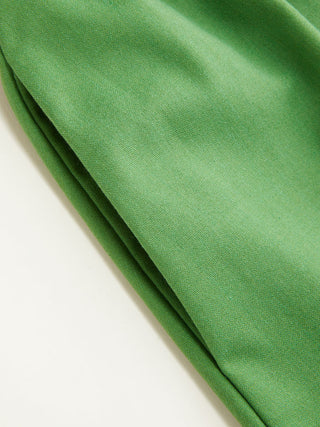 Linen-blend High Rise Tie Back Flared Maxi Dress