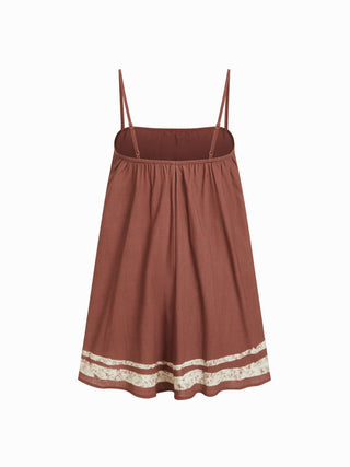 Linen-blend Starfish & Shell Graphic Oversized Smock Mini Dress