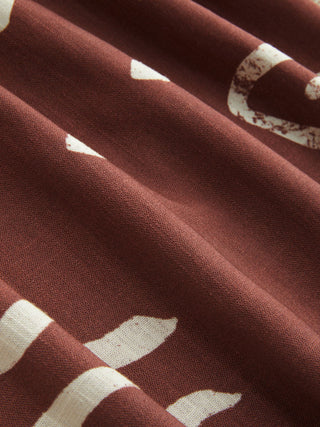 Linen-blend Starfish & Shell Graphic Oversized Smock Mini Dress