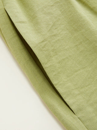 Cotton-blend Mid Rise Drawstring Wide Leg Trousers