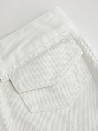 Denim Mid Rise Metal Detail Pocket Shorts