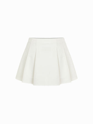 Linen-blend Linen-blend Shawl Collar Vest & Mid Rise Pleated Mini Skirt Set For Daily Casual Work