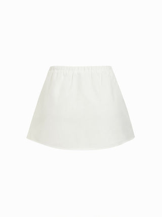 Linen-blend Linen-blend Shawl Collar Vest & Mid Rise Pleated Mini Skirt Set For Daily Casual Work