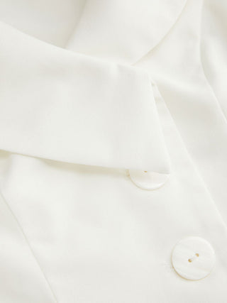 Linen-blend Linen-blend Shawl Collar Vest & Mid Rise Pleated Mini Skirt Set For Daily Casual Work