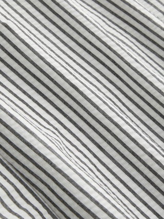 Cotton-blend Stripe Boat Neck Bowknot A-line Mini Dress