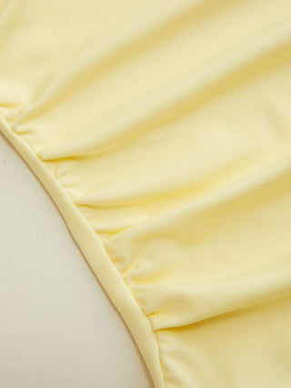 Jersey V-neck Ruffled Bowknot Ruched Tank Top For Daily Casual Date